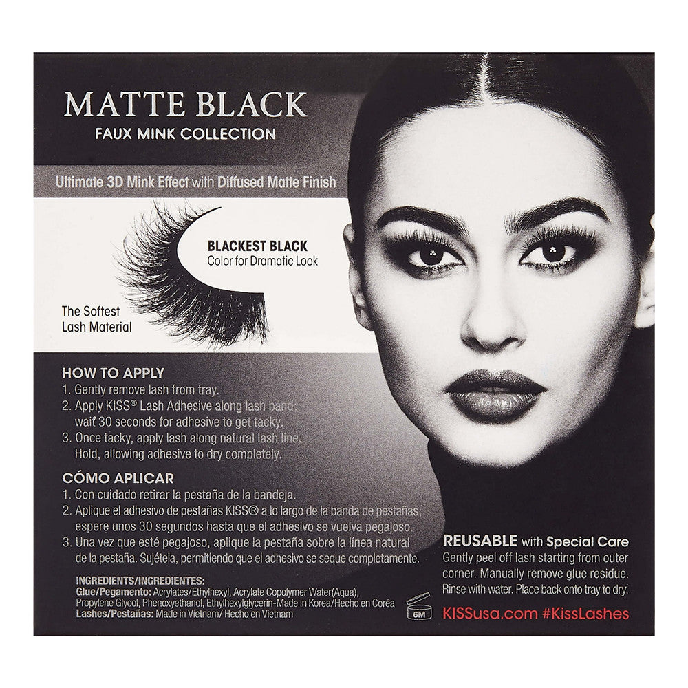 KISS Lash Couture Matte Black Faux Mink Collection, 02, 1 Ea