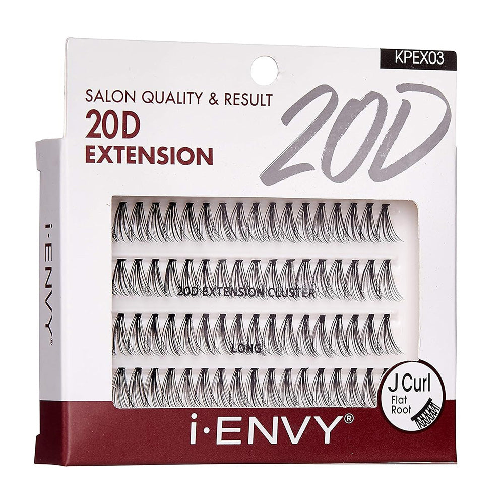 Kiss I Envy 20D Extension Long Eye Lashes Adhesive Clusters 1Ea