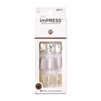 Kiss Impress Press On Manicure Knock Out Short Length Nails, 30 Ea