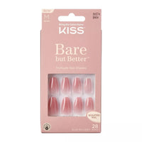 KISS Bare but Better Sculpted Nude Fake Nails, Pink, 28Ct