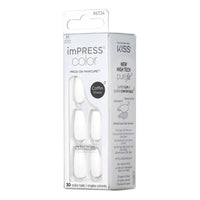 Kiss Impress Color Press-on Nails Frosting, Coffin Shape, Medium, 30 Ea