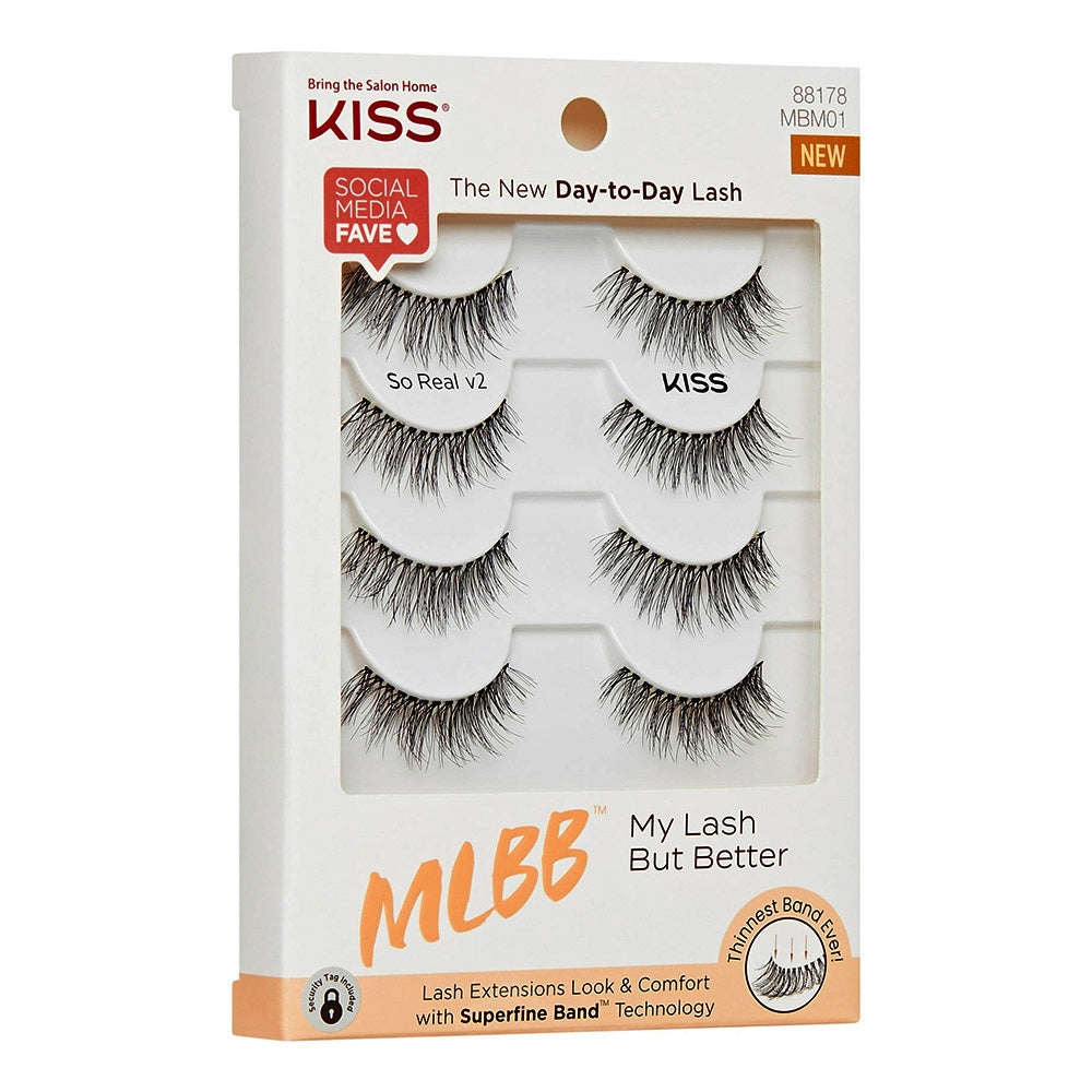 Kiss My Lash But Better False Eyelashes So Real V2 16mm Black 4Pairs