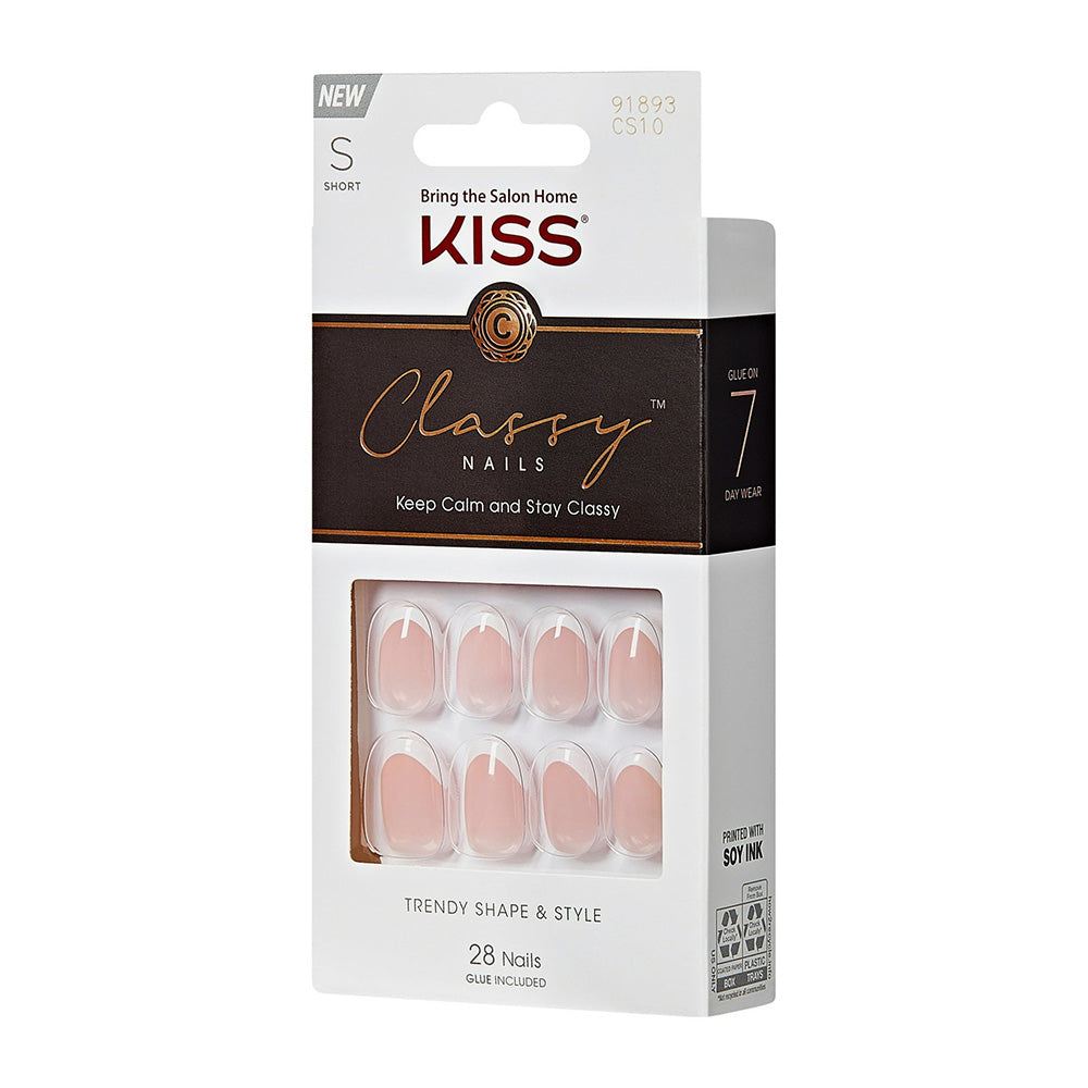 Kiss Classy Press On Fake Nails Exclusive Only Short Oval 28Ea