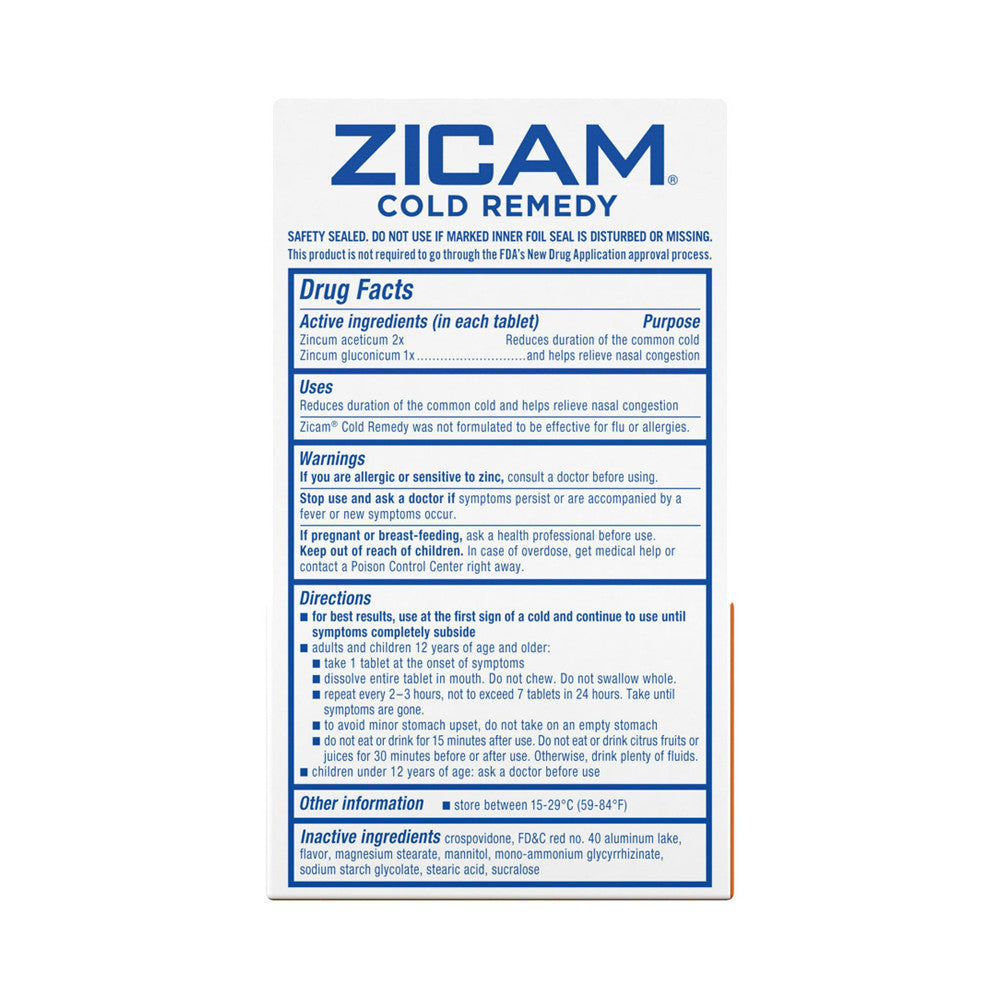 Zicam Cold Remedy Homeopathic Rapid Melts, Cherry Flavor - 25 Ea