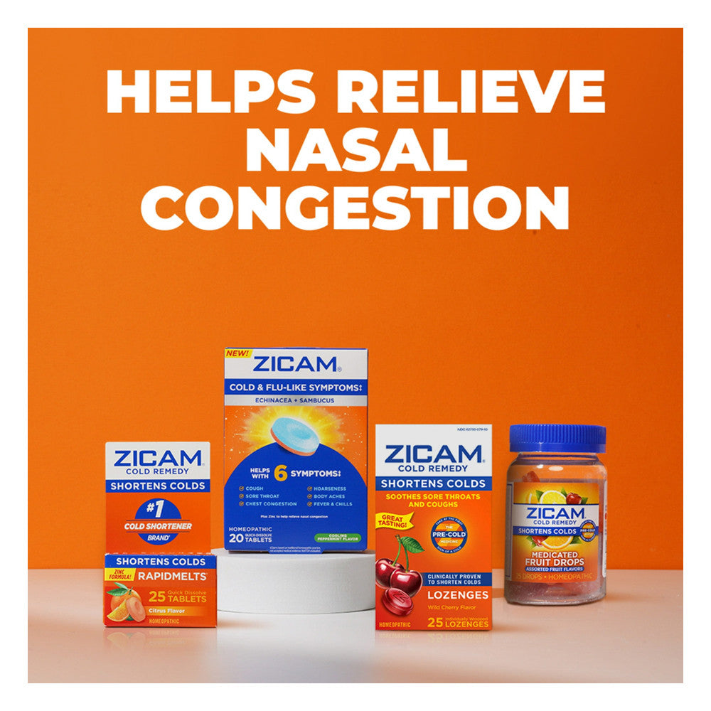 Zicam Cold Remedy Homeopathic Rapid Melts, Cherry Flavor - 25 Ea