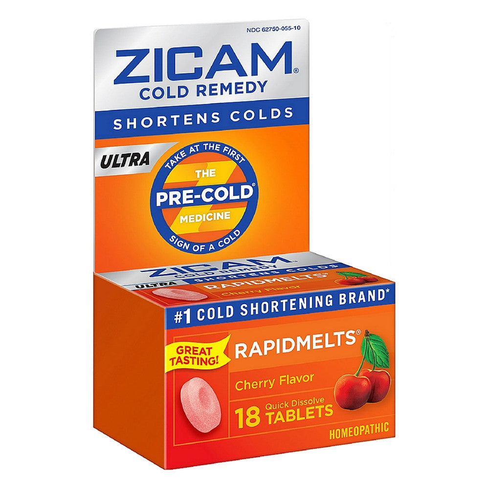 Zicam Cold Remedy Zinc Ultra Rapidmelts Homeopathic Tablets, Cherry Flavor, 18 Ea
