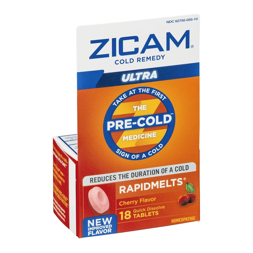 Zicam Cold Remedy Zinc Ultra Rapidmelts Homeopathic Tablets, Cherry Flavor, 18 Ea