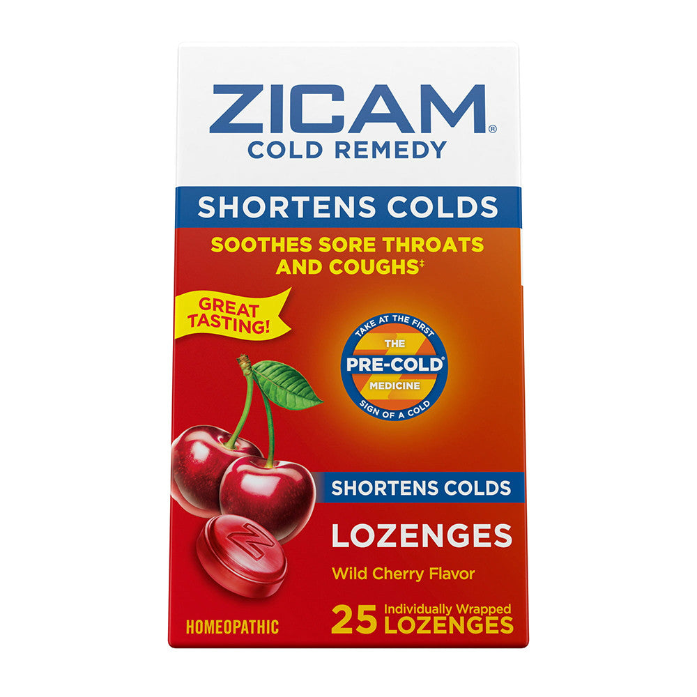 Zicam Cold Remedy Zinc Lozenges, Wild Cherry Flavor, 25 Ea