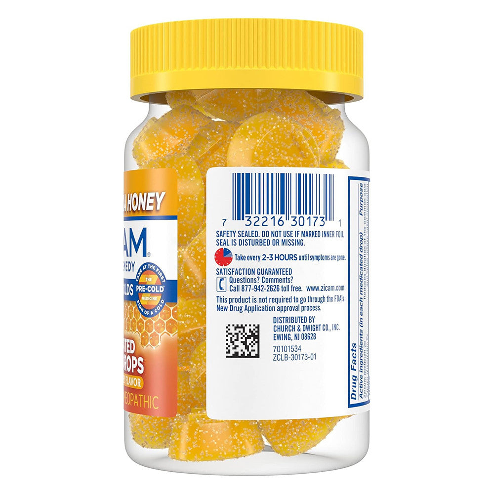 Zicam Cold Remedy Zinc Medicated Fruit Drops, Manuka Honey Flavor, 25 Ea