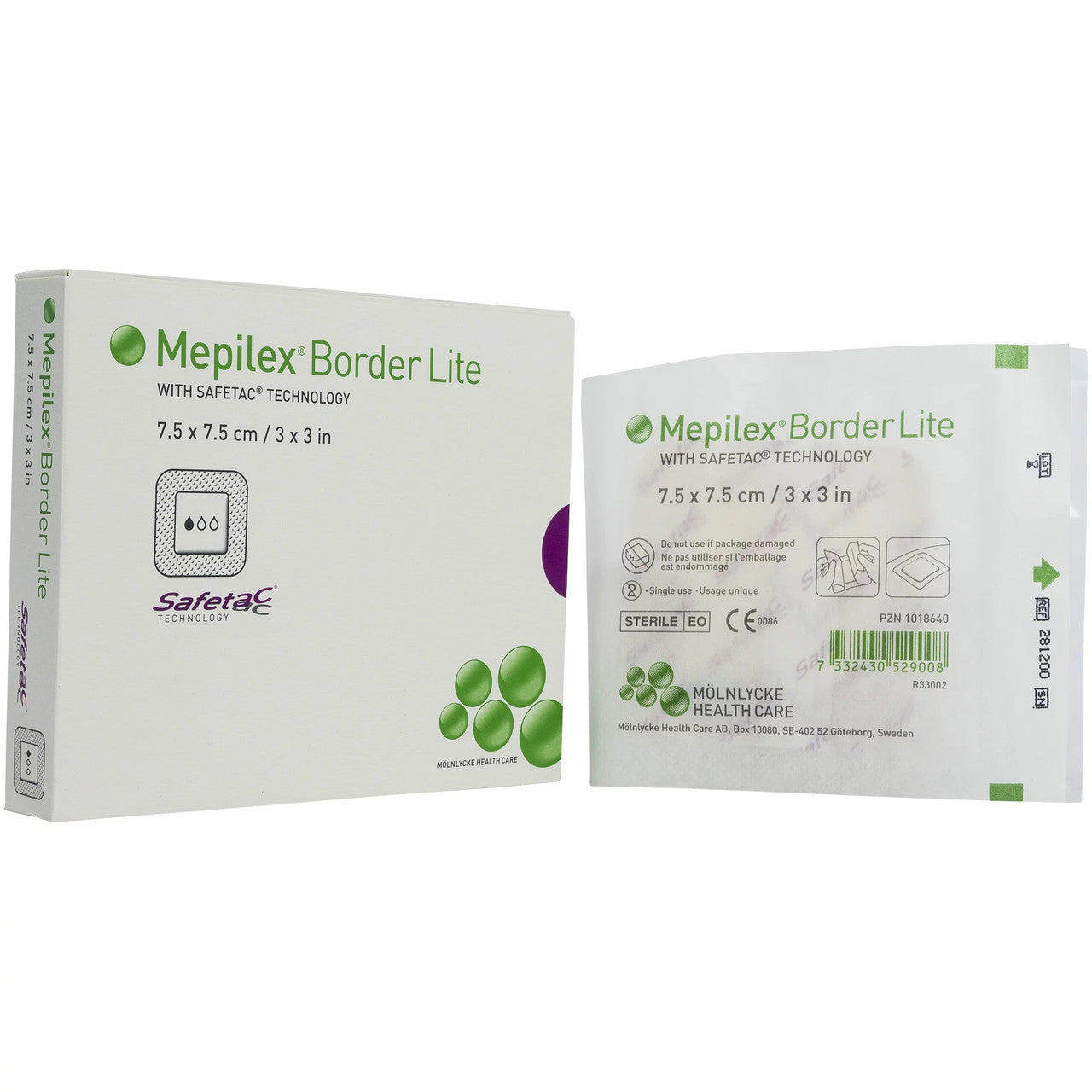 Mepilex Border Flex 3 x 3 Inch, Self Adherent Soft Silicone Foam Dressing, 5 Ea