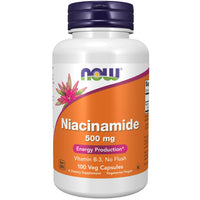 Now Foods Niacinamide 500mg Vitamin B-3 Capsules, 100 Ea