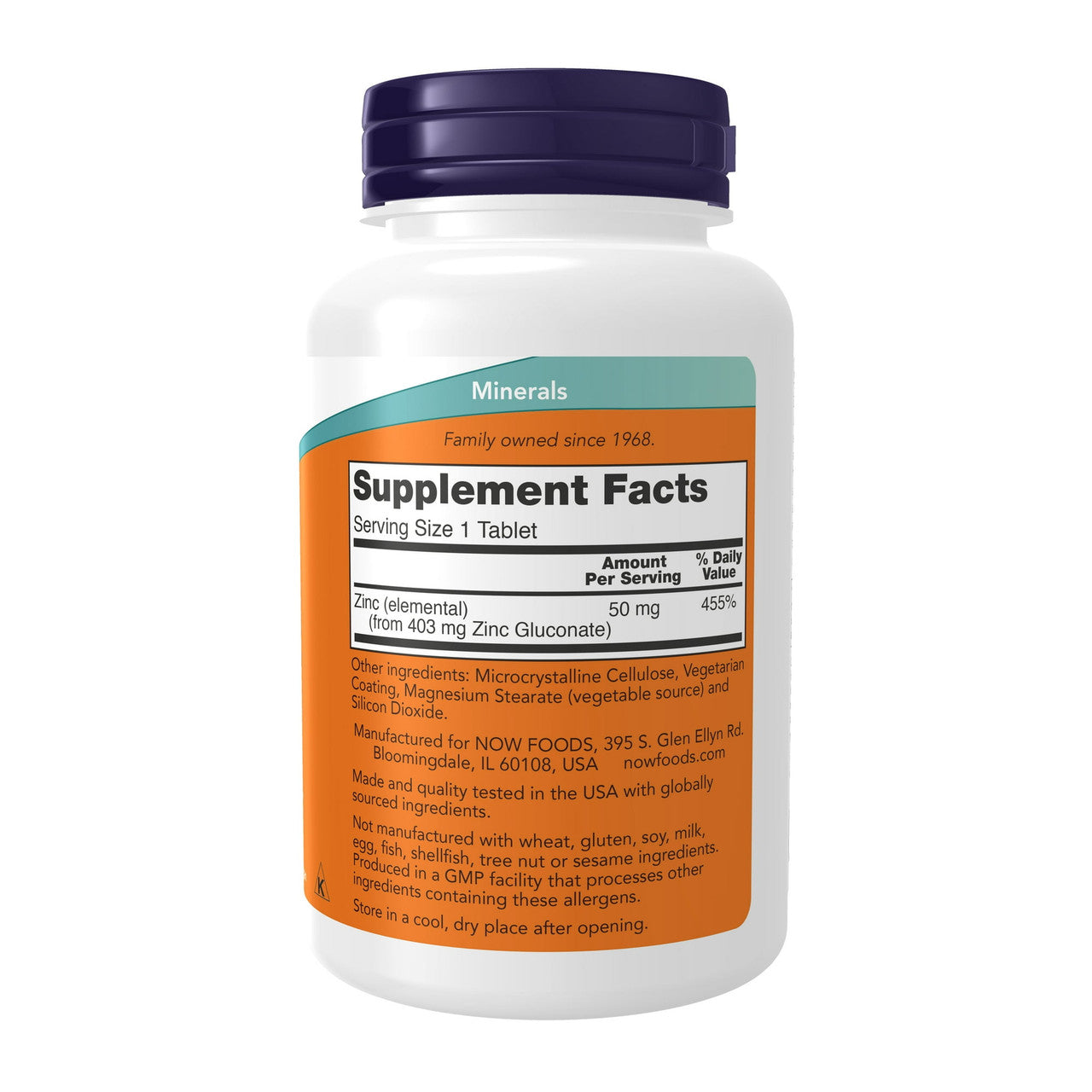 Now Foods Zinc 50 Mg Immune Support Tablets, 250 Ea