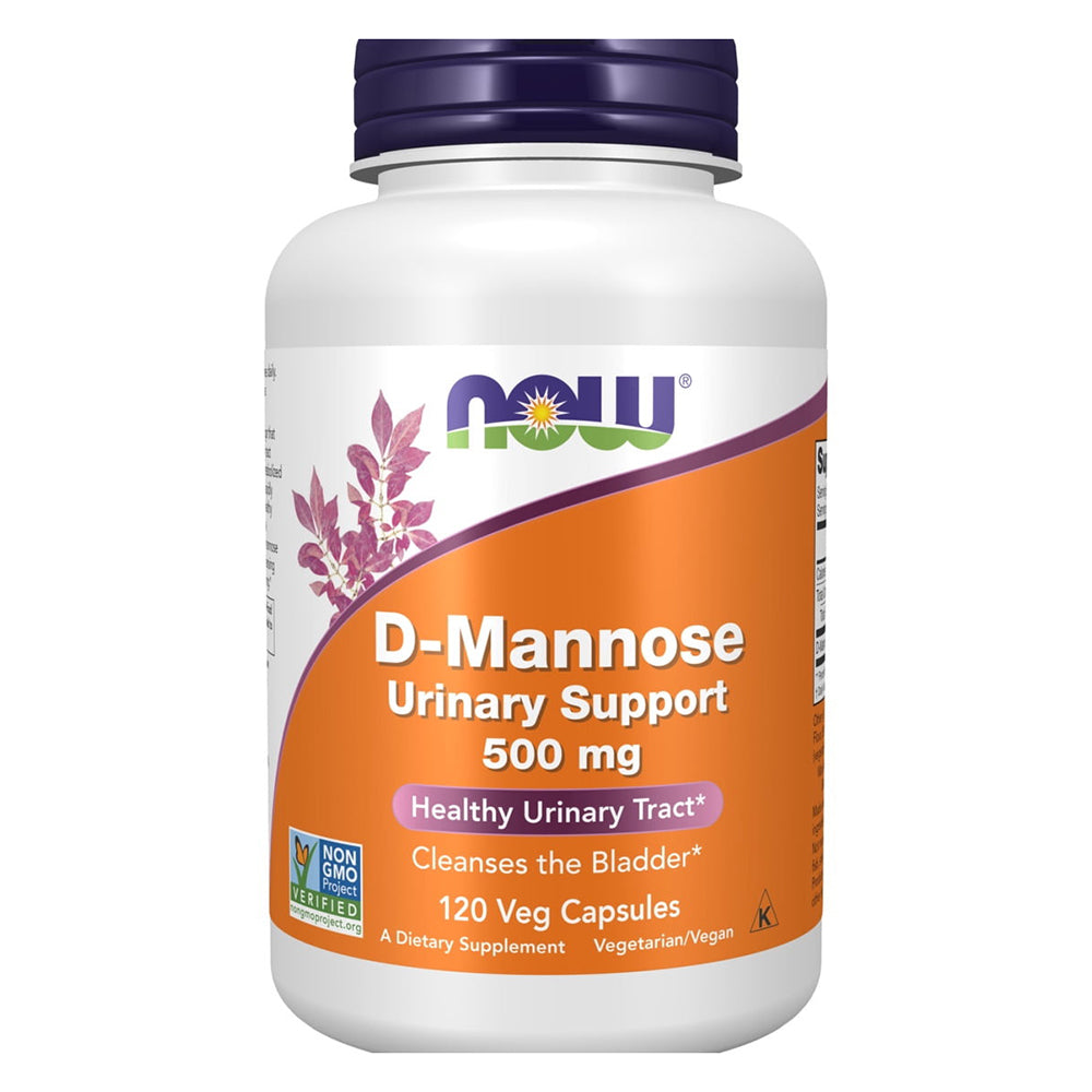 Now Foods D Mannose 500 mg Veg Capsules for Healthy Urinary Tract Support 120Ea