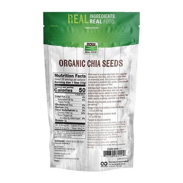Now Foods Organic Black Chia Seeds Non Gmo Source of Healthy Fatty Acids and Fiber, 12 Oz