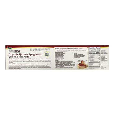 Now Foods Organic Spaghetti Quinoa And Rice Pasta, 8 Oz