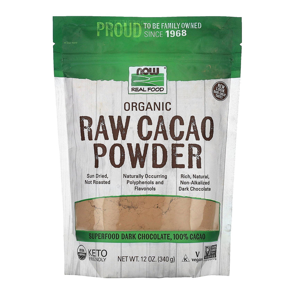 Now Foods Real Food Organic Raw Cacao Powder, 12 Oz
