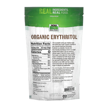 Now Foods Organic Erythritol Pleasant Sweetner, 16 Oz