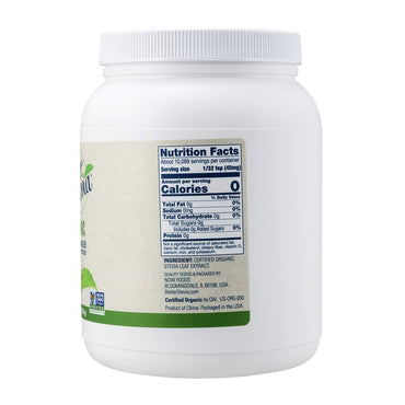 Now Foods Organic Better Stevia Extract Powder Zero Calorie Sweetener, 16 Oz
