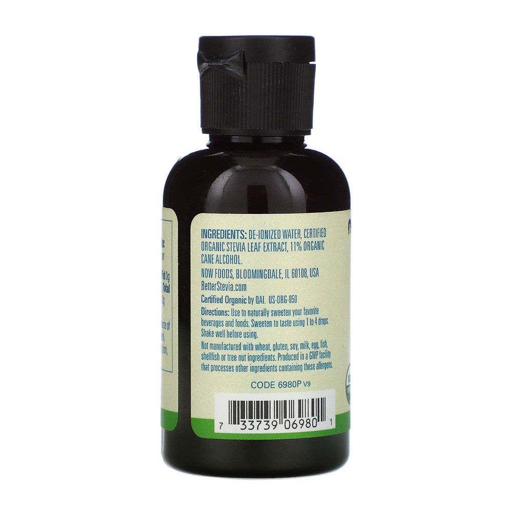 Now Foods Organic BetterStevia Liquid Zero Calorie Liquid Sweetener, 2 Oz