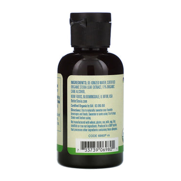 Now Foods Organic BetterStevia Liquid Zero Calorie Liquid Sweetener, 2 Oz