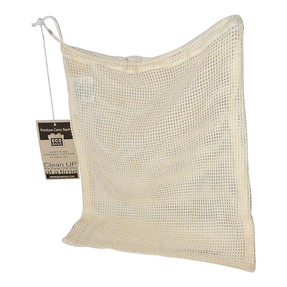 Eco Bags Organic Produce Medium Net Sack with Drawstring 10 x 12, 1 Ea