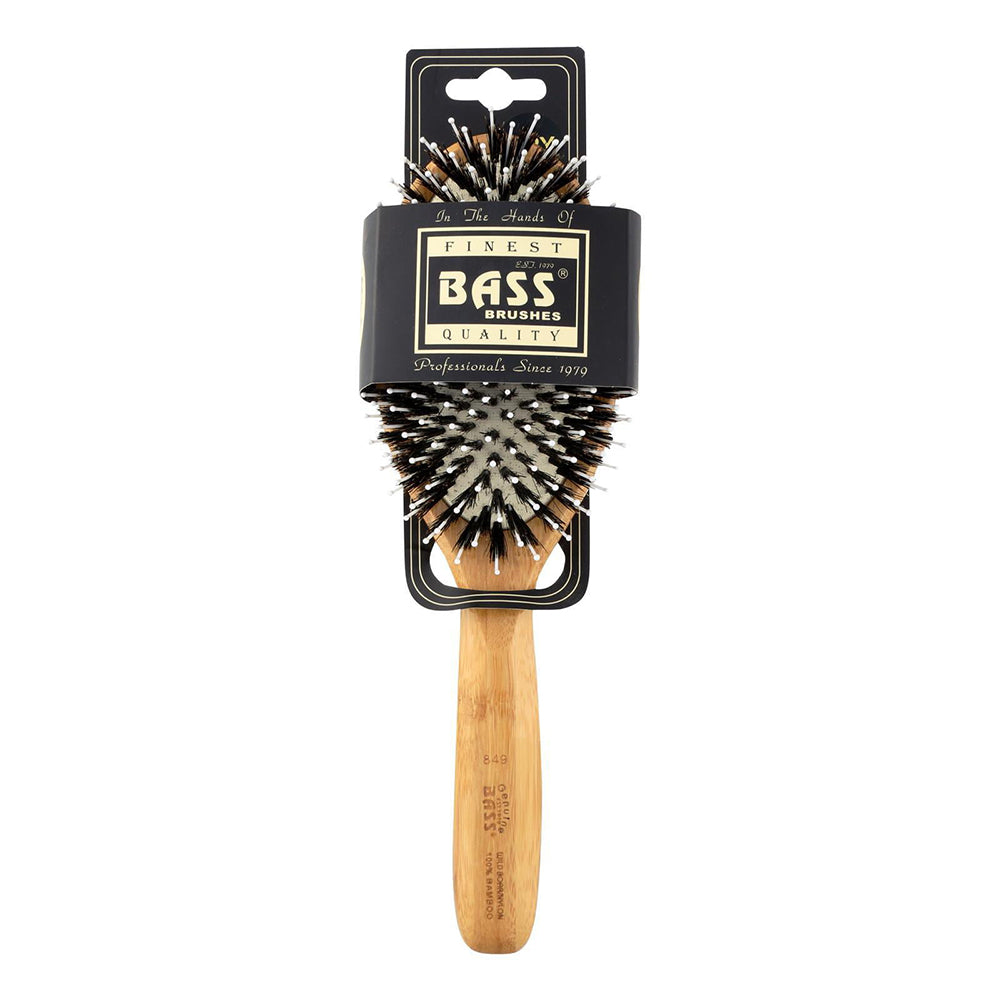 Bass Brush Large Oval Cushion Nylon Bristles Beveled Wood, 1 Ea