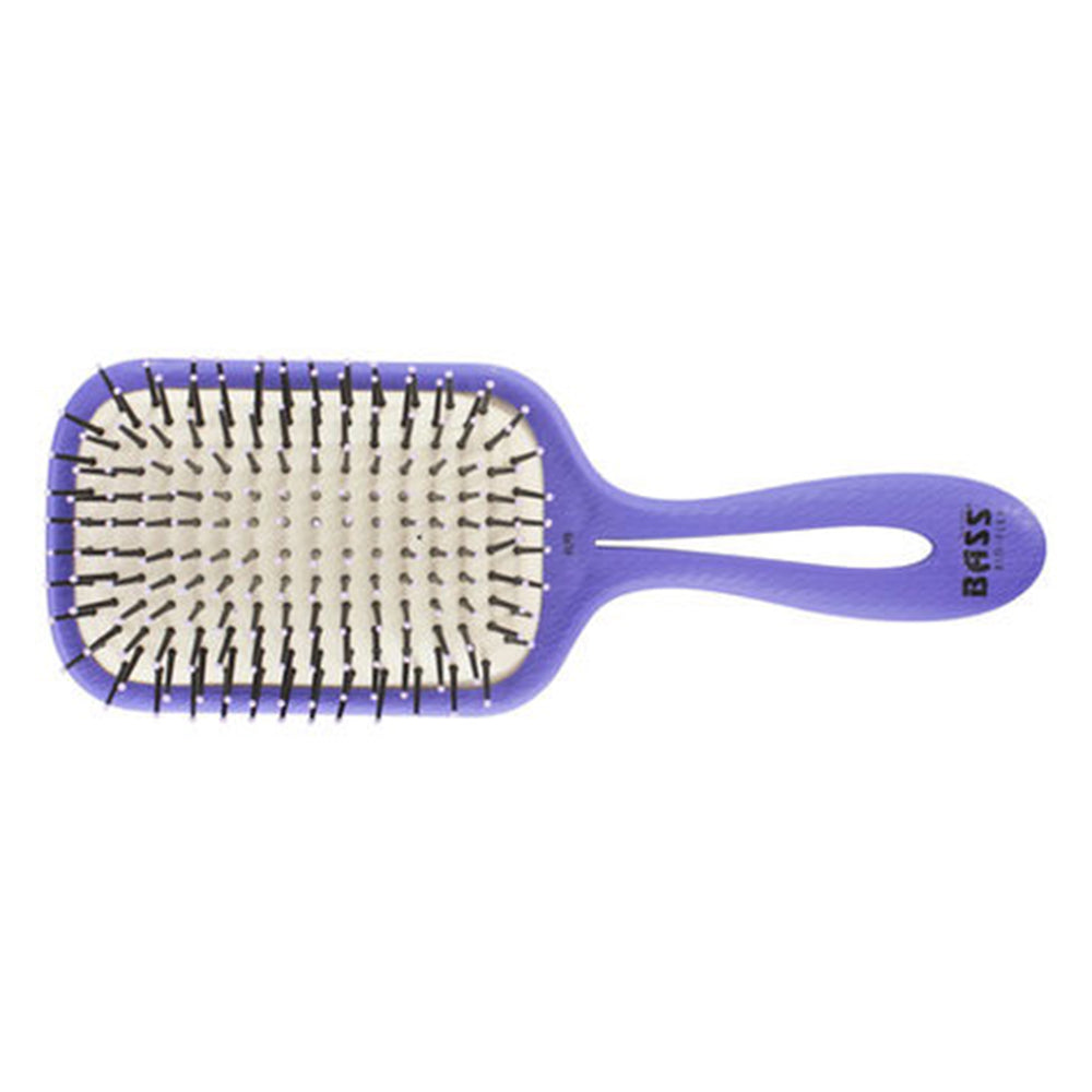 Bass Brushes Bio Flex Detangle Hairbrush Large Square Paddle Brush with Nylon Pins Assorted Color 1Ea