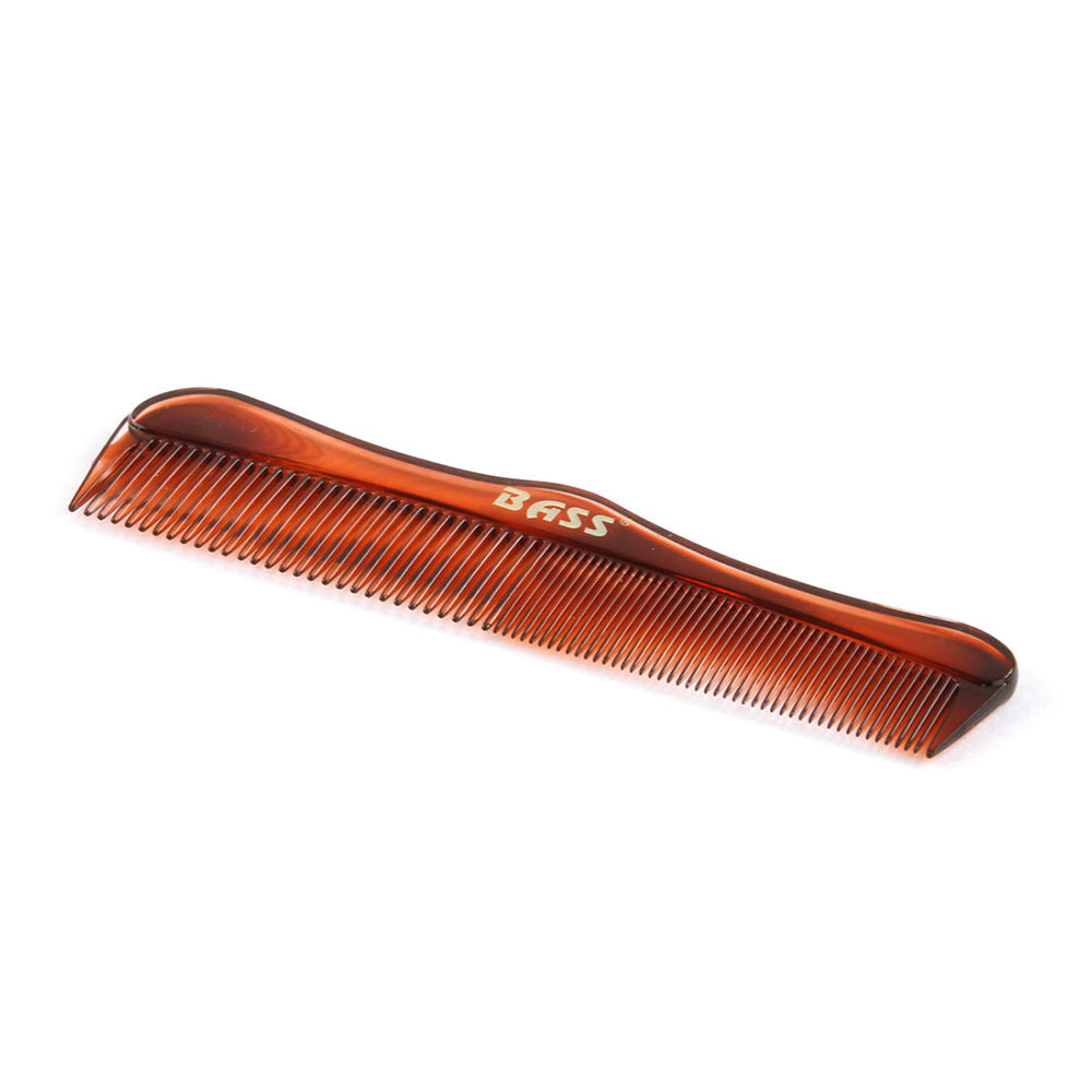 Bass Brushes Classic Tortoise Shell Style Wet Dry Comb S Shape Wide with Fine Tooth 1Ea