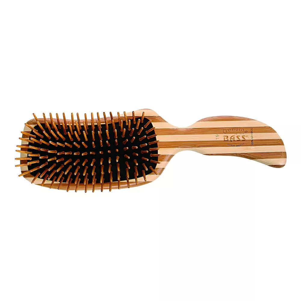 Bass Brushes The Green Brush Premium Bamboo Handle and Pin Semi S Shaped Wood Brush 1Ea
