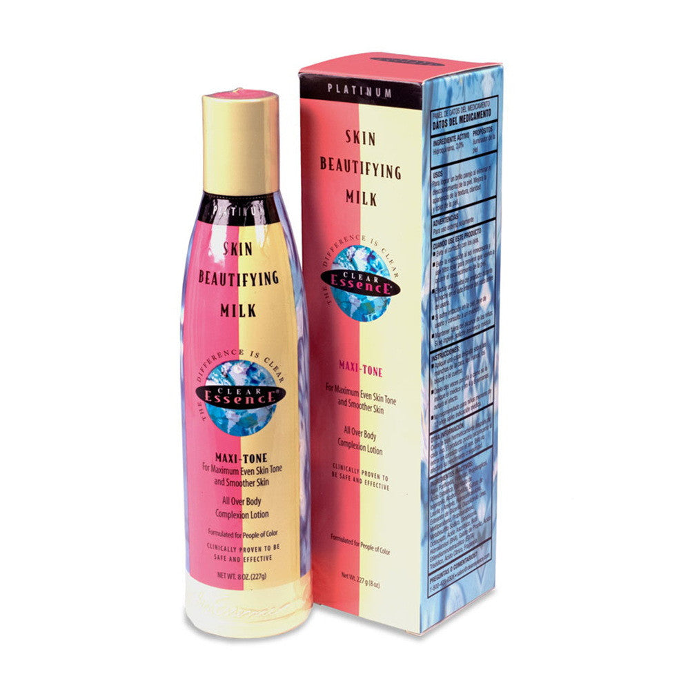 Clear Essence Platinum Maxi-Tone Skin Beautifying Milk Facial and Body Lotion, 8 Oz