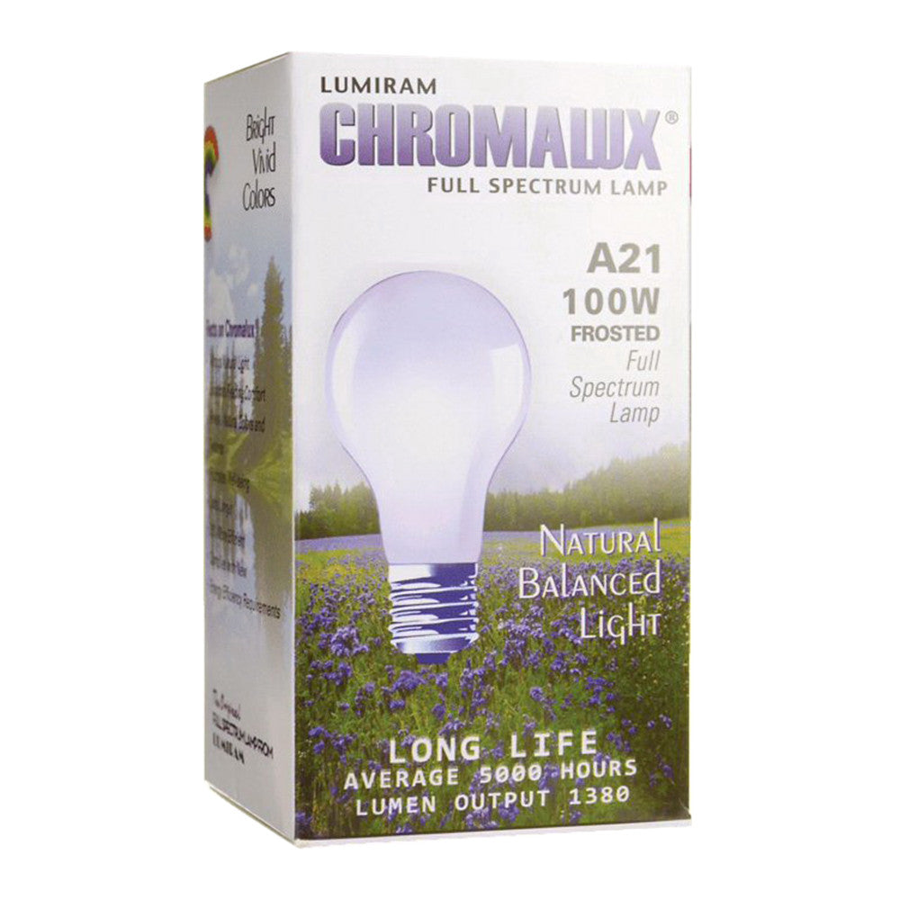 Chromalux Lumiram Full Spectrum A21 100Watt Frosted Lamp Natural Balanced Light, 1 Ea