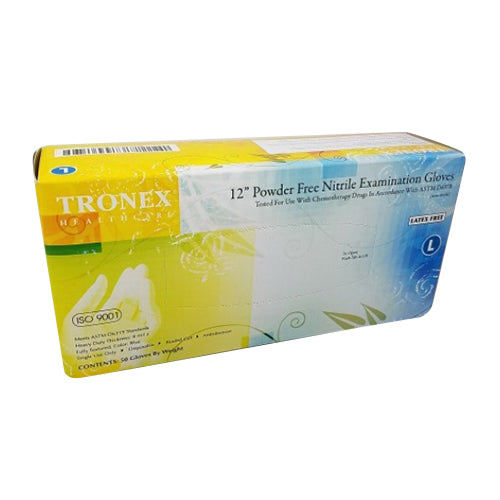 Tronex Health Care Nitrile Examination Gloves Powder Free, Large, 50 Ea