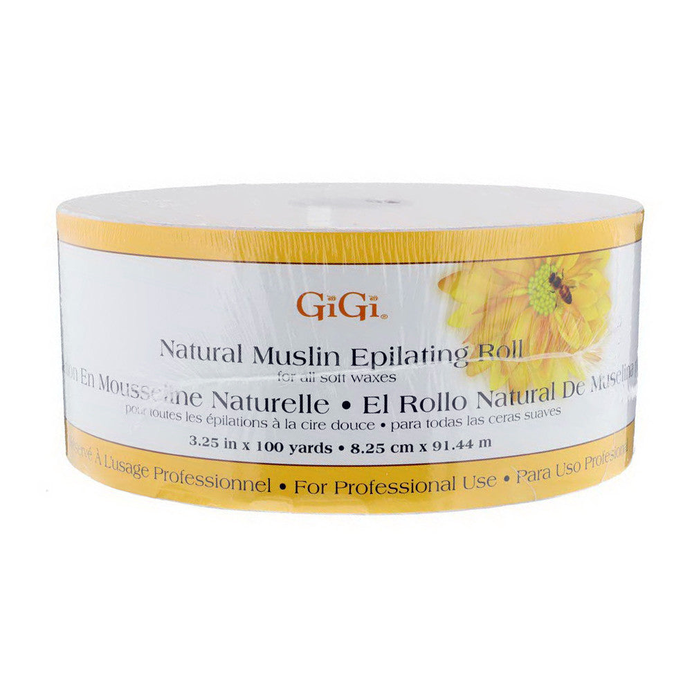 Gigi Natural Muslin Epilating Roll for All Soft Waxes 100 Yards, 1 Ea