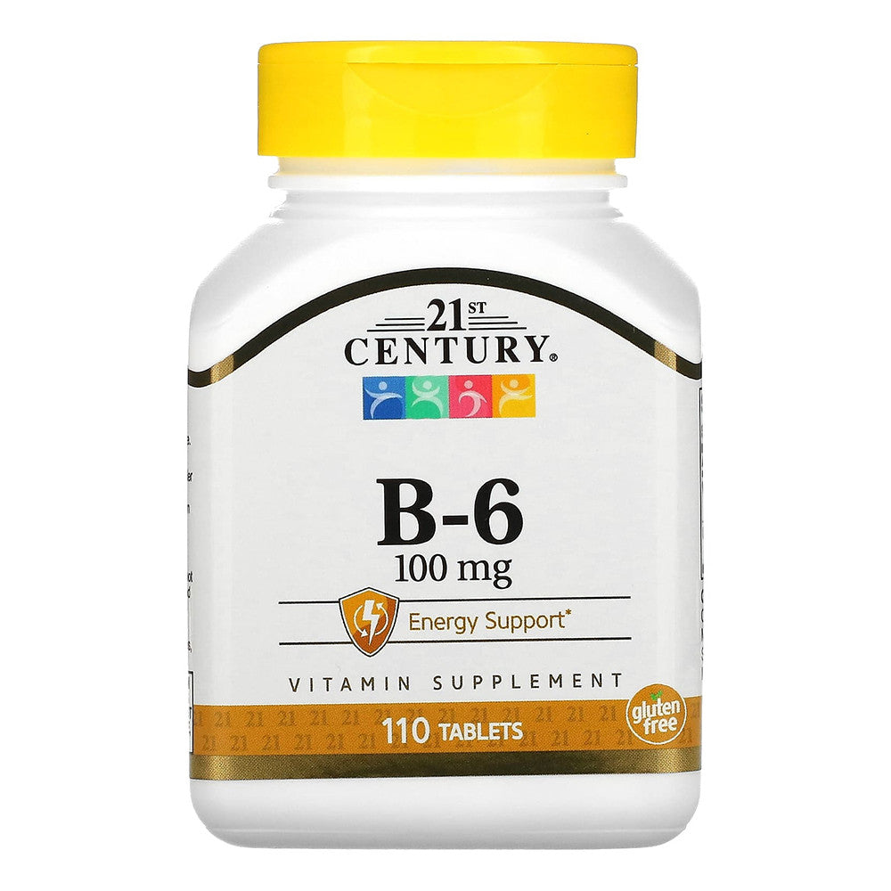 21st Century B 6 100 Mg Vitamin Supplement Tablerts for Energy Support, 110 Ea