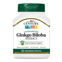 21st Century Ginkgo Biloba Extract Veg 120 Mg Capsules for Brain and Memory Support, 60 Ea