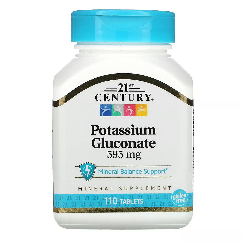 21st Century Potassium Gluconate 595 Mg Mineral Supplement Tablets, 110 Ea