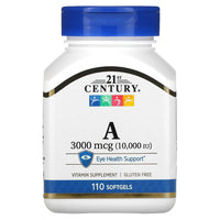 21st Century Vitamin A Eye Health Support 3000 Mcg Softgels, 110 Ea