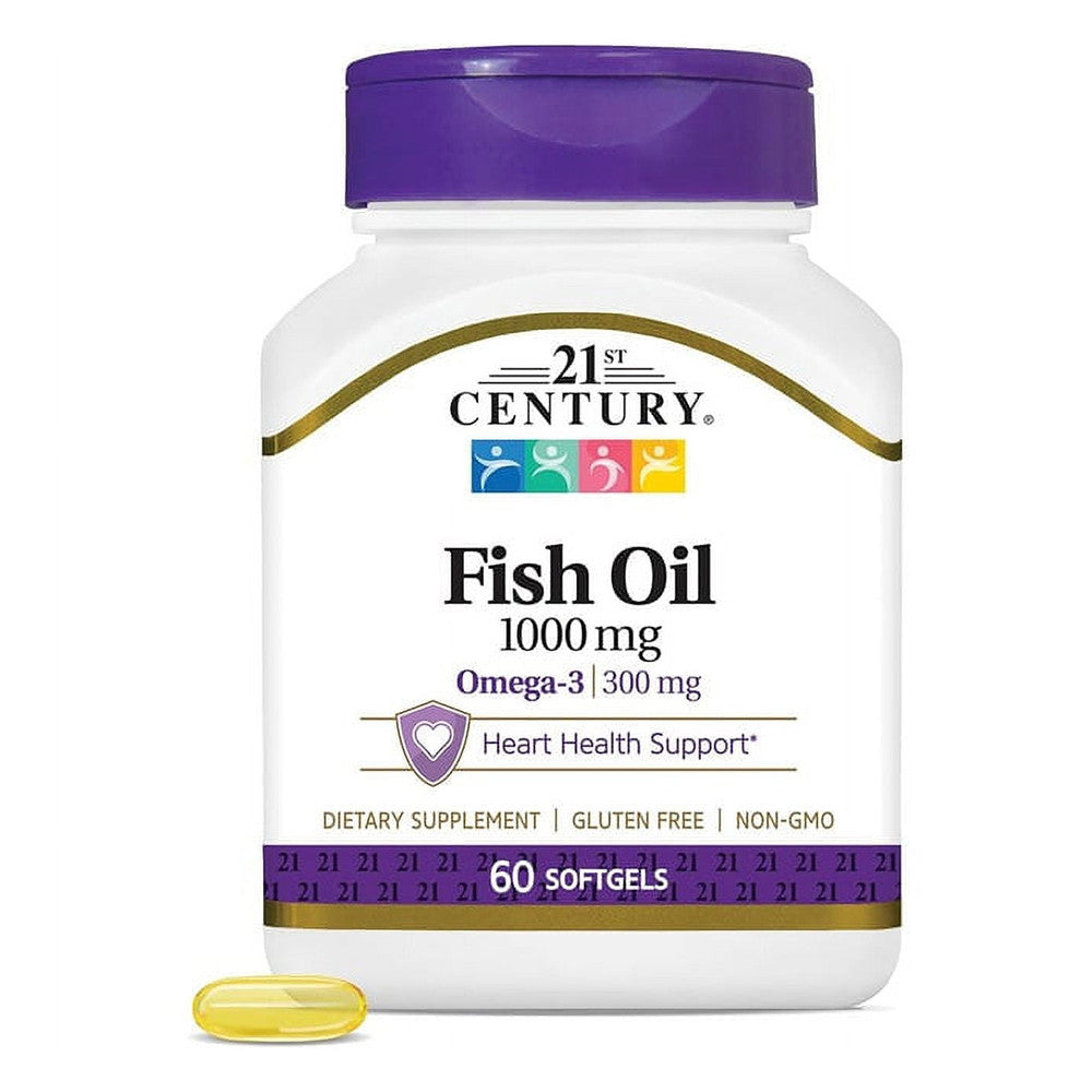 21st Century Fish Oil 1000 Mg Omega3 Supplement Softgels for Heart Health, 60 Ea