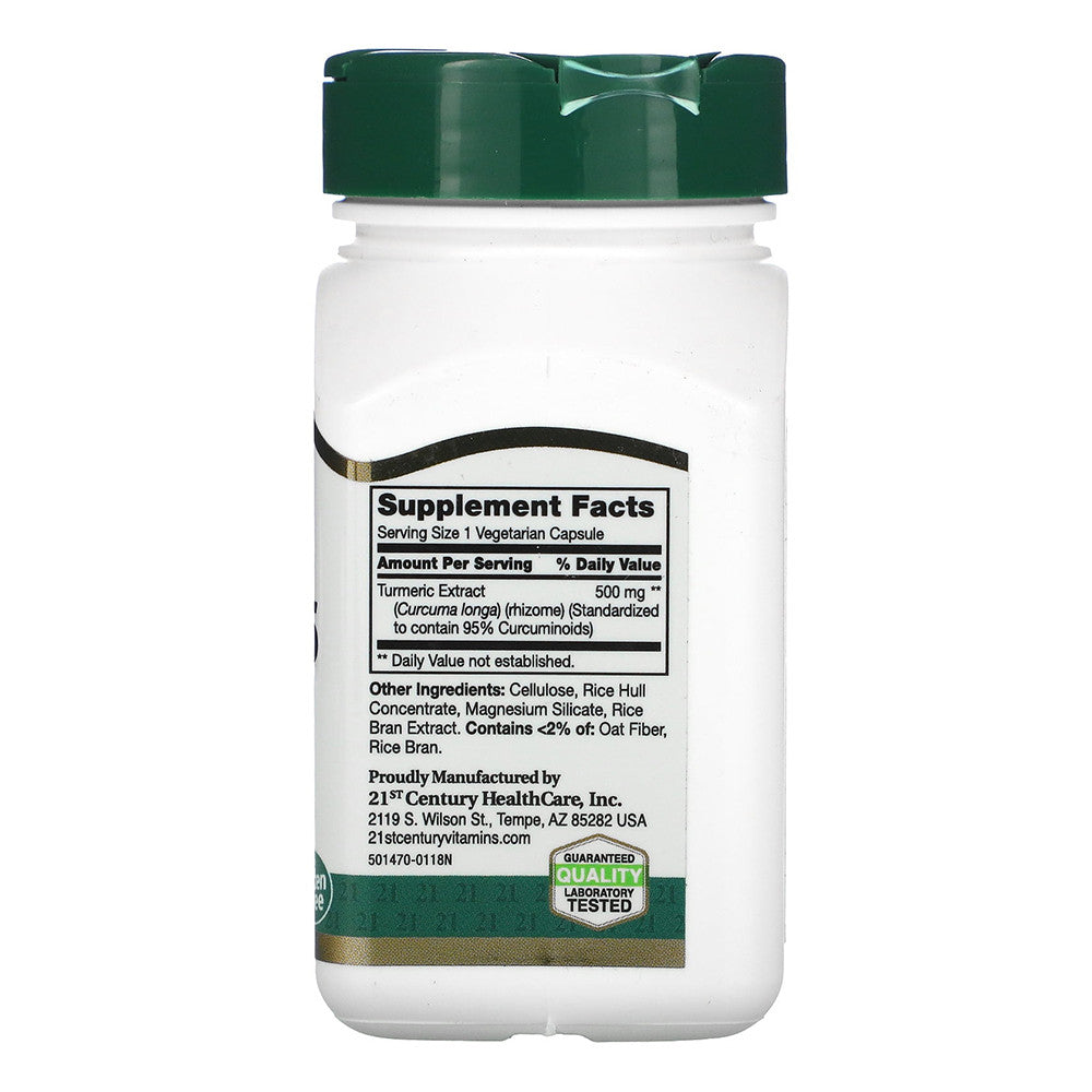 21st Century Turmeric Curcumin 95 Percent Herbal Supplements Capsules for Antioxidants, 45 Ea