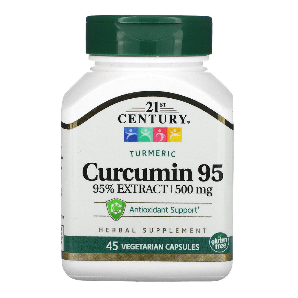 21st Century Turmeric Curcumin 95 Percent Herbal Supplements Capsules for Antioxidants, 45 Ea