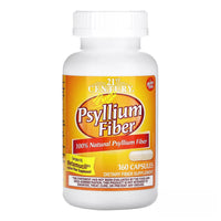 21st Century Natural Psyllium Fiber Supplement Capsules, 160 Ea