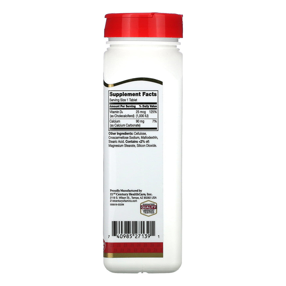 21st Century Vitamin D3 1000 IU Tablets, 500 Ea