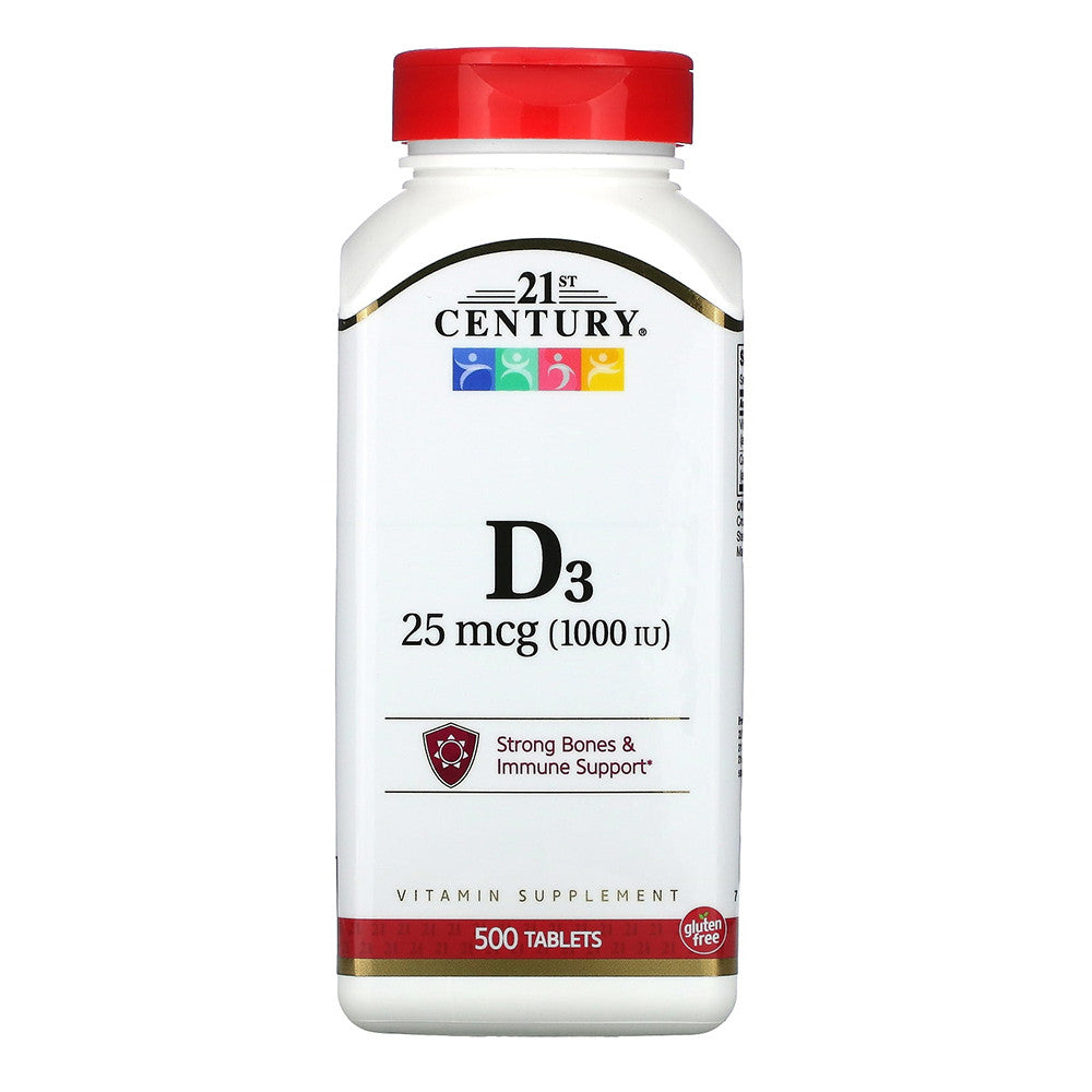 21st Century Vitamin D3 1000 IU Tablets, 500 Ea