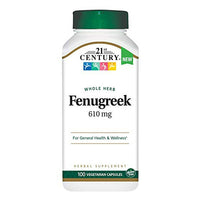 21st Century Fenugreek 610 Mg Vegetarian Capsules, 100 Ea