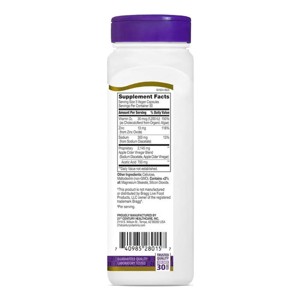 21St Century Apple Cider Vinegar Capsules, 90 Ea