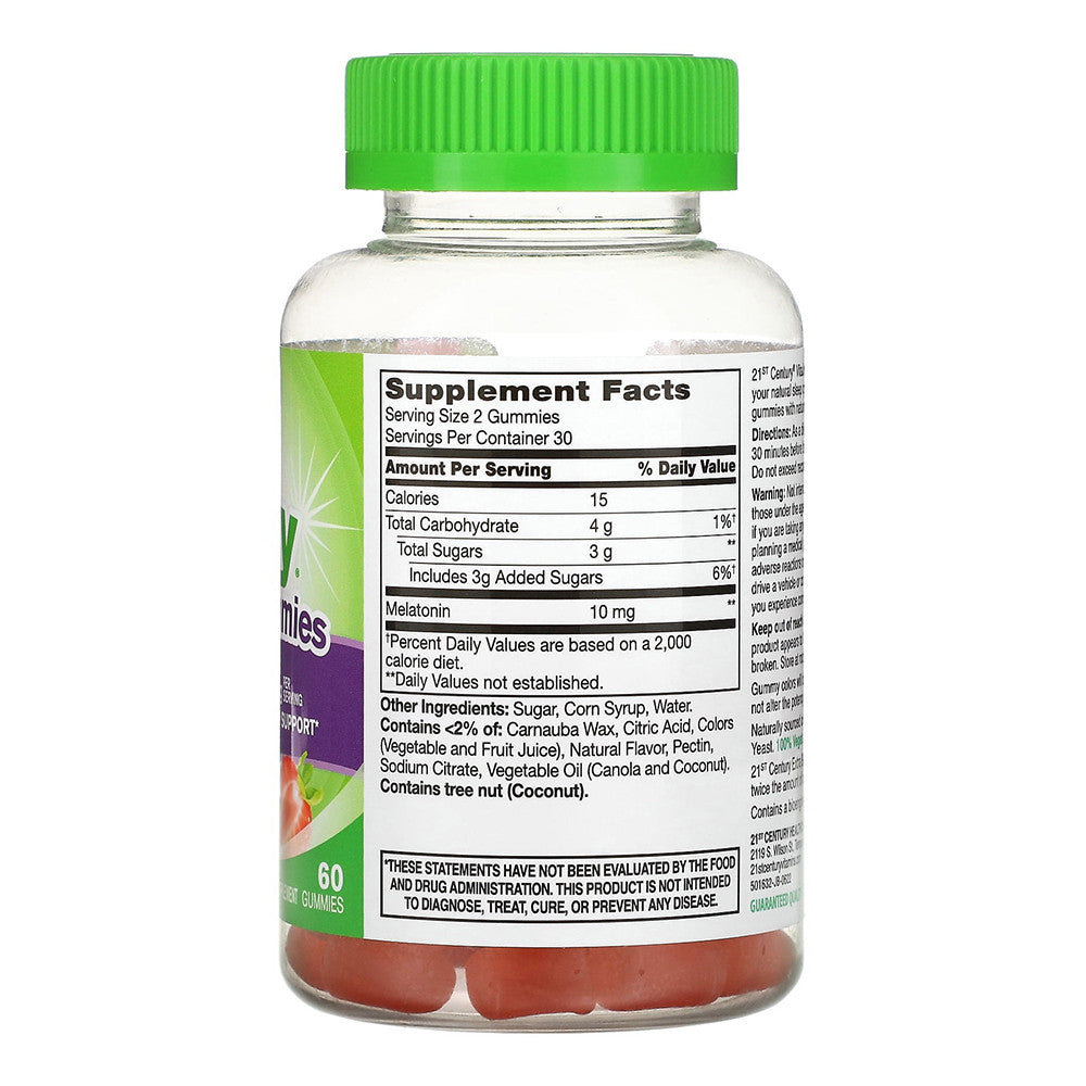 21st Century Vita Joy Melatonin Extra Strength 10 Mg Gummies, Strawberry, 60 Ea