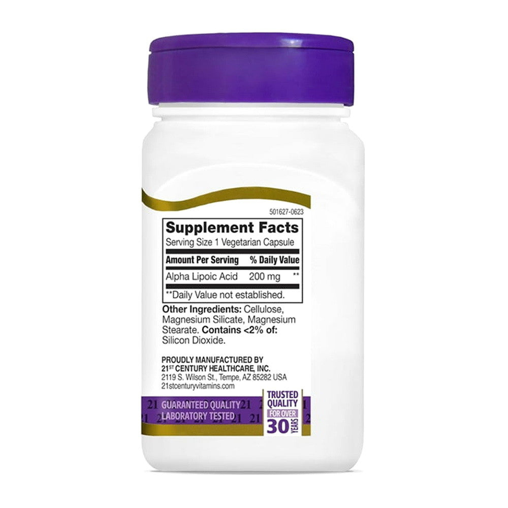 21St Century Alpha Lipoic Acid 200 Mg Supplement Capsules, 60 Ea