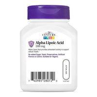 21St Century Alpha Lipoic Acid 200 Mg Supplement Capsules, 60 Ea