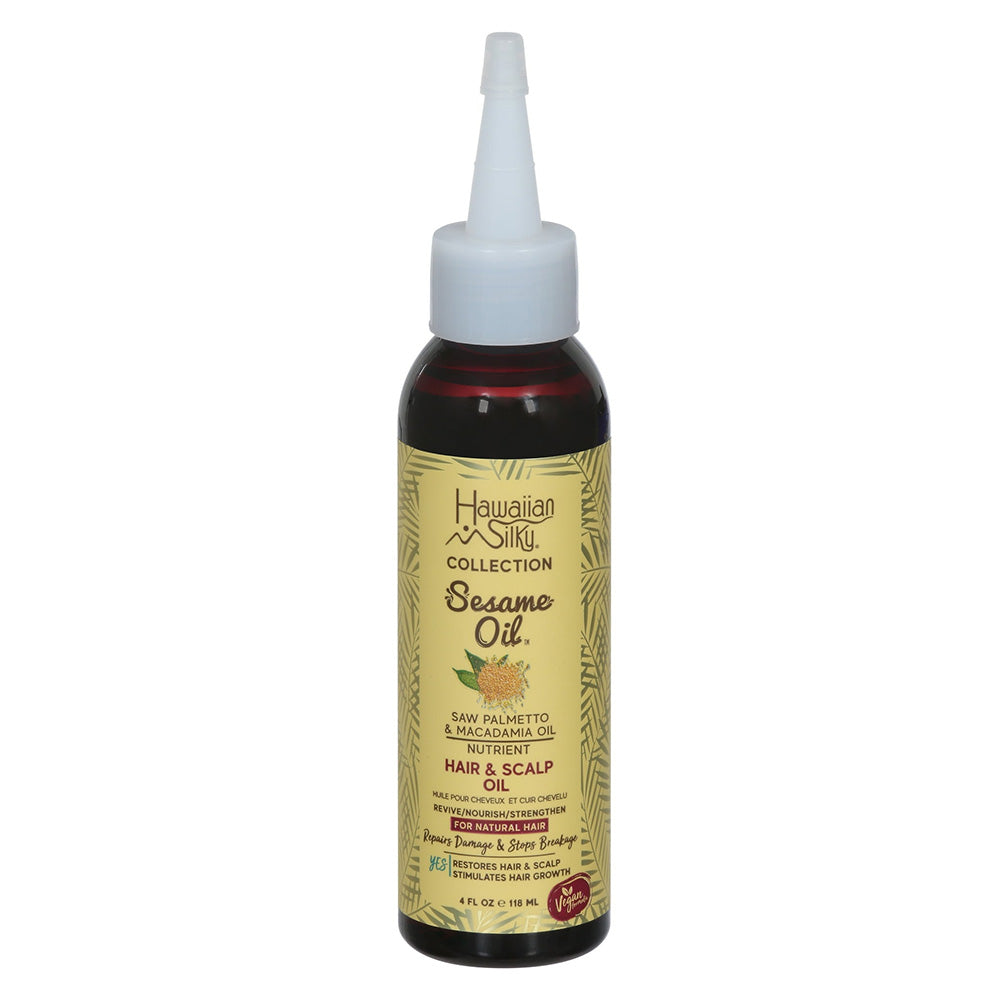 Hawaiian Silky Sesame Hair and Scalp Oil Nourishes Strengthens and Healthy Growth 4Oz (118ml)