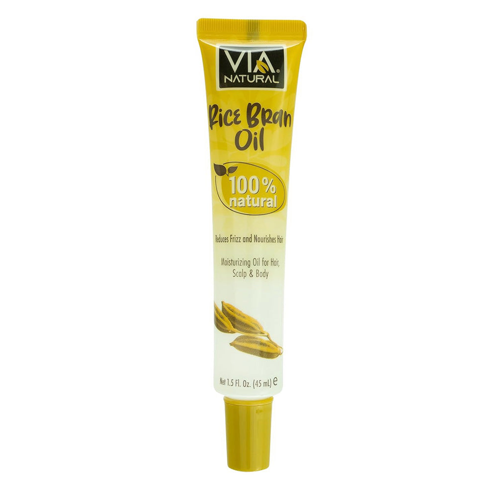 Via Natural Rice Bran Oil for Hair Scalp and Body 1.5Oz (45ml)